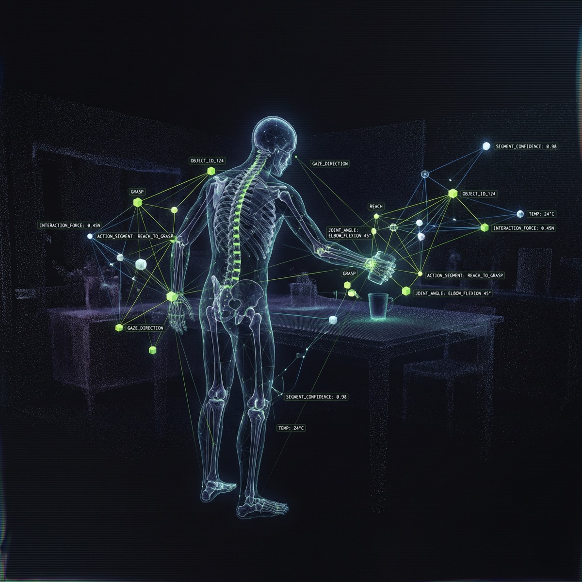 Structured skeleton and interaction data visualization